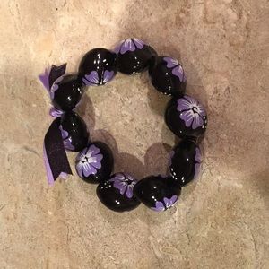 Hand painted Ladies Beaded Bracelet